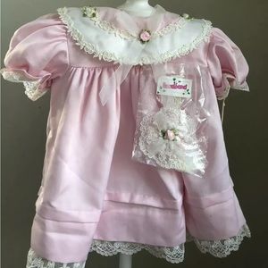 Vntg '70's NWT Baby Togs Pink Lace Pagent Dress Girls Sz 6- 9m Philippines